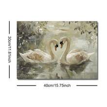 1幅带框/不带框复古天鹅湖风景海报，浪漫爱情墙面艺术帆布画，简约农舍风格复古装饰画，适合情侣、爱人、公寓、客厅、卧室、现代家居装饰 - 彩色 - 查看 10