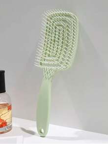 1 件弹性漆纯色按摩梳带镂空设计发刷男孩情人节心形情人节