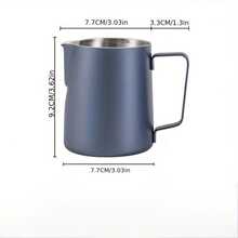 尖嘴彩色不粘奶泡壶，加厚304不锈钢咖啡拿铁艺术杯，专业咖啡机奶泡壶咖啡师工具 - 玫紅色 - 查看 6