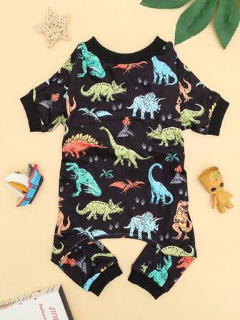 1pc Cute & Fashionable Dinosaur Print Pet Pajamas
