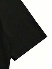 Street Fashion! Men's Short Sleeve T-Shirt With Printed Rabbit Design - Black - View 9