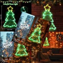 VCUTEKA Christmas Window Silhouette Lights Decoration Lighted Xmas Trees Christmas Window Light Decor For Holiday Indoor Outdoor Wall Door Glass Home Decor Party Supplies