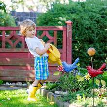 Metal Bird Wind Chime Decorative Garden Wooden Stake -14.2 Inch Outdoor Metal Flower And Metal Courtyard Art Outdoor And Garden, Terrace Rust Proof Shaking Bird Lawn Decoration - A Gift For Gardeners - Multicolor - View 6