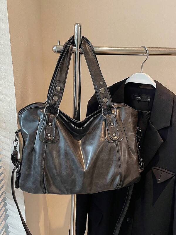 Retro Minimalist Large Capacity Fashion Student/Work Commute Tote Bag