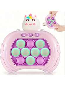 兒童按壓式有趣玩具，教育突破快速的推推遊戲機通關並快速推遊戲，讓男孩和女孩受益的訓練玩具 - 粉紅色獨角獸 - 查看 7
