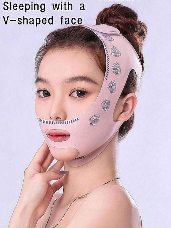 1pc Official Brand Fashion Slimming Face Lift Bandage - Small V-Line Face Shaper, Comfortable Icy Silk Material, Daily Face Lifting Mask