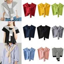 Women's Casual Y2K Shawl Wraps Knitted Tie Up Knotted Shoulder Cape Fashion Shawls Scarf Cape, Sweater Shawl Wraps Sleeves Knitted Collar Sweater Scarf Top Casual Lightweight Shoulder Cape Accessories Suitable For Partyand Dates, Simple And Fashionable, Elegant And Exquisite Matching For Dress - Knitted Shawl - View 1