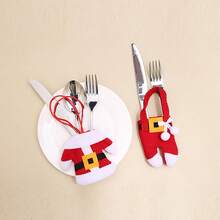 1set(2pcs) - Christmas Costume Styling Knife And Fork Cutlery Bag, Christmas Party Tableware Decoration Supplies, Suitable For Christmas Party Table Decoration, Christmas Tree Decoration Pendant Christmas Christmas Decorations Christmas Pajamas Christmas Gifts Christmas Decor