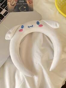 Sanrio 1 件可爱卡通 Kuromi 毛绒头带，卡通毛绒女式发箍，蓬松洗脸头带，舒适可爱，适合居家和日常佩戴，冬季
