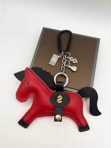 1 件全新皮革马吊坠装饰优雅可爱的马装饰女士手提包单肩包背包寓意“财富来得快”多色可选适合所有季节的贴心礼物 Y2K