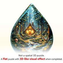 Mystic Forest - Wooden Puzzle, Asymmetrical Shaped Puzzle Toy, Unique Party Game Gift, Asymmetrical Animal Shaped Wooden Puzzle, Decorative Art Painting, Tabletop Magic Puzzle, Unique Children's Educational Puzzle, Holiday Gift, Suitable For Adults Wooden Puzzle, Christmas Gift, Back To School Gift, Birthday Gift (2D Puzzle) - Multicolor - View 7