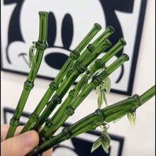 2025 New Chinese Style Green Resin Bamboo Leaf Hairpin For Women Vintage Acrylic Chopstick Hair Accessory - màu xanh lá - Xem 1