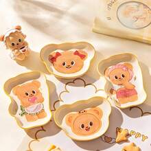 Cute Butter Bear Shaped Ceramic Dipping Sauce Dish, Appetizer Plate, Fruit Plate, Fries Plate, Snack Plate, Candy Dish, Cookie Plate, Trinket Dish, Suitable For Daily Use, Parties, Gifts - Multicolor - View 8