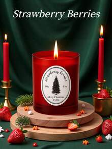 300g Christmas Decorations Candle | Red Soy Wax Jar, Autumn Home Decor, Christmas Scented Candle Gifts For Women, Holiday Party Decoration. Room Decor, Christmas Gifts