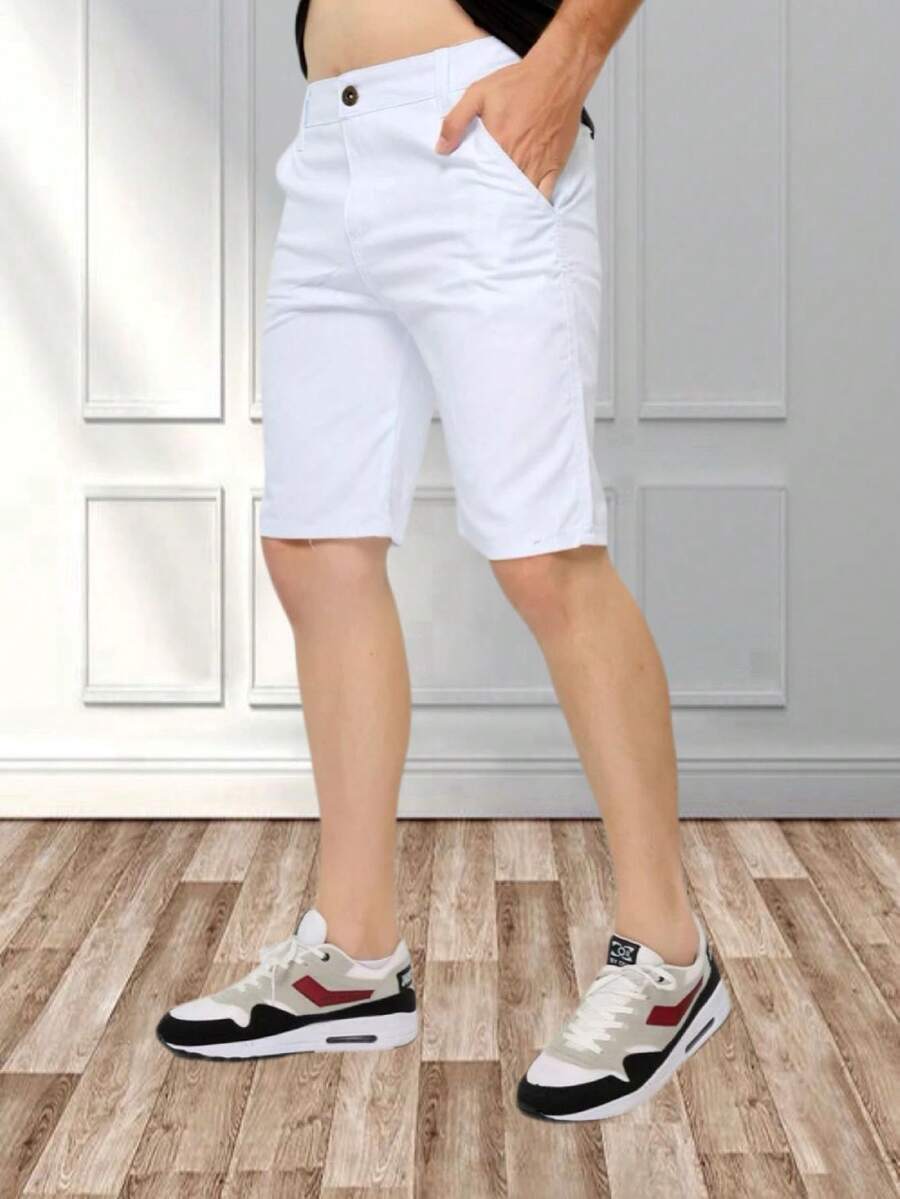 Men's Bermuda Jeans Wholesale Lycra Elastane - 白色 - 查看 1