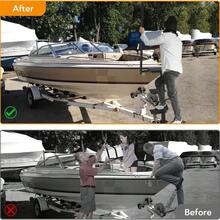 Heavy Duty Boat Trailer Step Ladder – 3-Step With Handle, Non-Slip Surface, Fit For Trailer Tongue, 460 Lbs Load Capacity