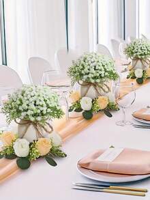 1/2/3件装人造满星白色花瓶花盆，PE材质，仿真花，仿真植物，婚礼装饰，人造植物，桌面装饰，花园装饰，房间装饰，桌面摆件，家居装饰，婚礼季，情人节礼物，复活节装饰，花园装饰，学校宿舍办公室装饰 - 彩色 - 查看 12