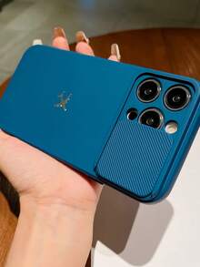 Fashionable New Metal Airplane Logo Anti-Drop Phone Case Protective Cover Compatible With Iphone 11/12/13/14/15/16 Pro Max Waterproof Shockproof Scratch Resistant - Blue - View 4