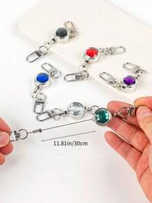 Retractable Keychain With Clip Unisex Business Key Chain With Double Rings Can Be Extended To 40CM Suitable For Student ID Card Hospital Nurse Badge Bus Card Holder Y2K - Multicolor - View 6
