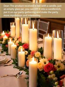 浮动玻璃烛台，高硼硅玻璃水培花盆，透明桌面花瓶装饰，适合情人节、婚礼、派对 - 透明 - 查看 4