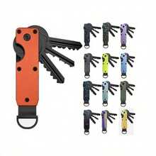 Smooth Aluminum Key Organizer - Compact Metal Keychain | Simple, Lightweight, Portable, With Safety Twist Lock | Scratch-Resistant, Ideal Gift For Men And Women, Cute Keychain - 藍色 - 查看 1