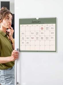 1 Pc 2026 A4 Size Minimalist Monthly Planner Notebook, Includes Monthly Overview And Notes Pages, Suitable For January 2026 To September 2027, Can Be Used For Meal Plans, Chores, Bills And Appointments, Office & Home, Back To School Essential Desk Decor - Multicolor - View 7