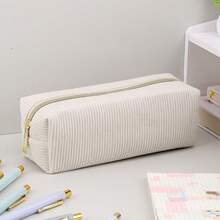 Estojo multifuncional xadrez de cor sólida (1 unidade), com estampa de diamante e grande capacidade. Ideal para material escolar, ideal para estudantes (com pelúcia). Perfeito para a volta às aulas e como mochila. - Damasco - Ver 10