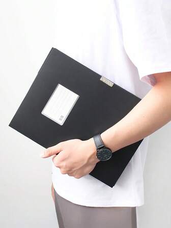 1 件可折叠文件盒，大容量文件收纳盒，便携式财务和办公用品文件夹