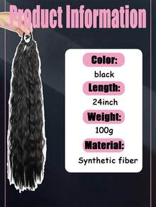 Synthetic 24 Inch Women's Rubber Band Style Corn Whisker Ponytail, Suitable For Women's Daily Wear