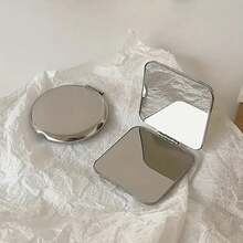Handheld Double-Sided Small Mirror Portable Makeup Folding Flip Makeup Mirror - gương vuông - Xem 1