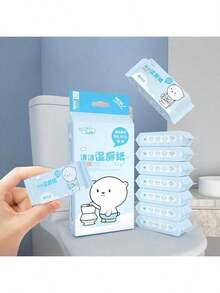 Hotel Public Restroom Toilet Seat Cleaning Wet Wipes, Portable Small Pack Single-Piece Wet Toilet Paper Tissues. Butt Cleaning Wet Toilet Paper For Men And Women, Used For Daily Cleaning Wet Wipes.
