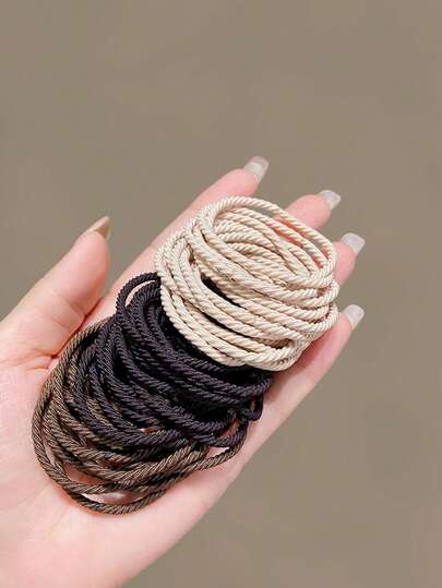 50pcs Women Solid Casual Hair Tie For Daily Life Ponytail Holders Hair Elastics Hair Rubber Bands Scrunchies Hair Rope Elastic Hair Tie, Hair Bobbles Hair Accessories Head Accessories Elastic Band