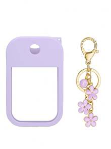 2 件 Touchland 1 盎司（30 毫升）洗手液喷雾瓶保护套，26 个花朵和字母喷雾瓶标记，硅胶防摔防撞保护套，带钥匙扣设计，方便旅行携带，可挂在包、钥匙或儿童背包上，耐磨、防水、可重复使用 Touchland 洗手液喷雾保护套，旅行、户外、礼物、万圣节礼物、圣诞节礼物 - 紫色 - 查看 23