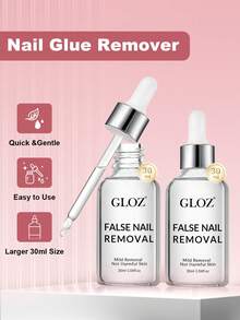 GLOZ 30毫升卸甲液，适用于贴片式美甲，升级透明卸甲液，适用于亚克力美甲，指甲油卸除液