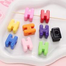 20pcs Multicolor Large Hole Acrylic Letter Beads, Handmade Decorative Letter Spacer Beads For Necklace Accessories, DIY Jewelry, Phone Chain, Jewelry Making, Beading Supplies - DIY - View 31