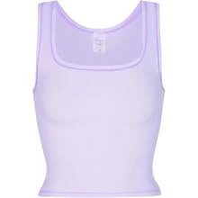 Women Rib Tank Top Padded Workout Top Square Neck Crop Tank Fitted Basic Cami Tops - Lilac Hint - View 2