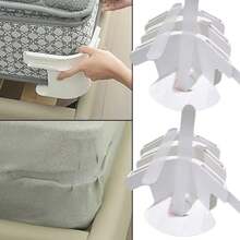 Universal Bedsheet Corner Tightener Clips Invisible Bedspread Secure Holder With Heavy-Duty Mattress Straps Sheets Slot Locks - Trắng- 8 chiếc - Xem 5