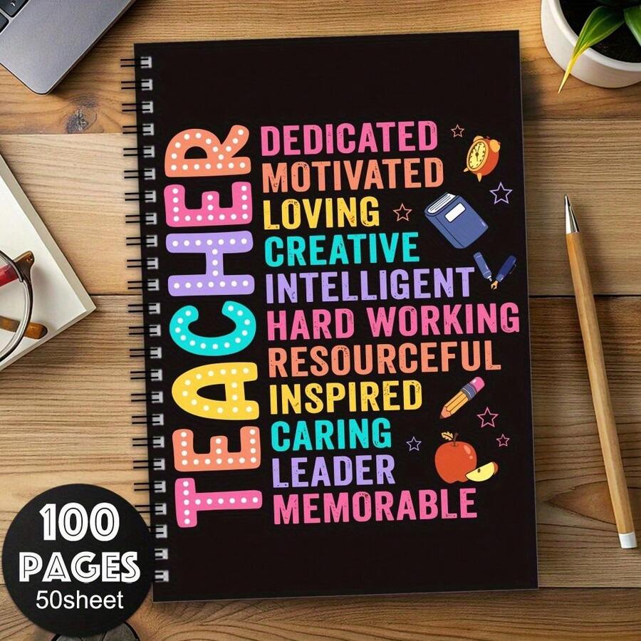 1 Stück fröhliches Spiralbuch/Tagebuch, einzigartiges Schreibwaren für Studenten, Büroartikel, Arbeitsplaner, Geschenk für Lehrer, persönlicher Organizer