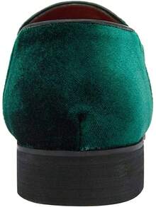 Men's Pointed Toe Rivet Dress Shoes Glitter Modern Metallic Slip On Loafers Plus Size-20256688 - Green - View 9