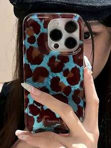 1 pieza Funda de teléfono suave con estampado de leopardo minimalista y de moda, compatible con Apple 16, 15, Pro Max, 14, 13, 12 Pro Max, 11, INS, cubierta protectora a prueba de golpes de estilo coreano, Android Galaxy S25, S24, S23, S22, Galaxy A15, A35, A55