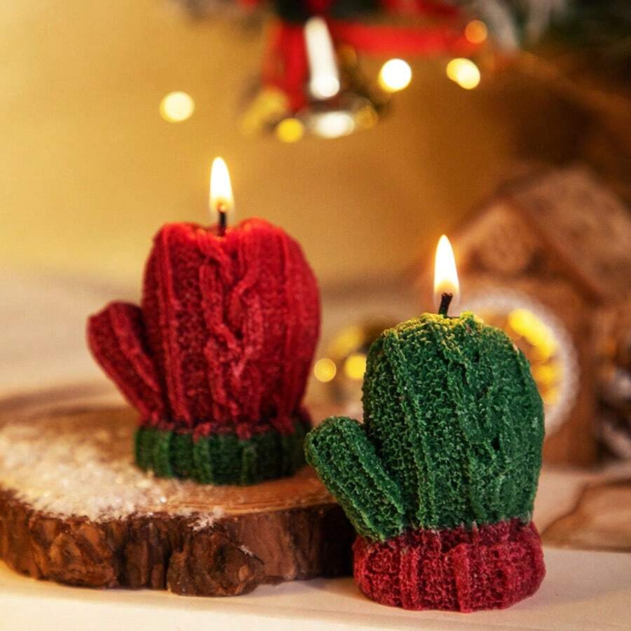 1 pieza Vela de Navidad, ideal para decoración navideña, luces de Navidad, adornos navideños y regalos de Navidad, adecuada para fiestas, excelente para la decoración de la sala de estar o el dormitorio, perfecta para regalos de Navidad, oficina, dormitorio, hotel, fiesta, restaurante, decoración del hogar, decoraciones navideñas - Multicolor - Ver 1