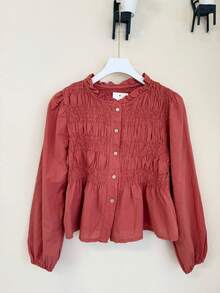 blusa abierta de bonetones, con goma elástica, cuello bolate, nueva colección de otoño  para mujer, equivale para una talla xs/s  . entrega estimada 1-3dias laborable (península) envió gratuito - Rosado Sandía - Ver 1