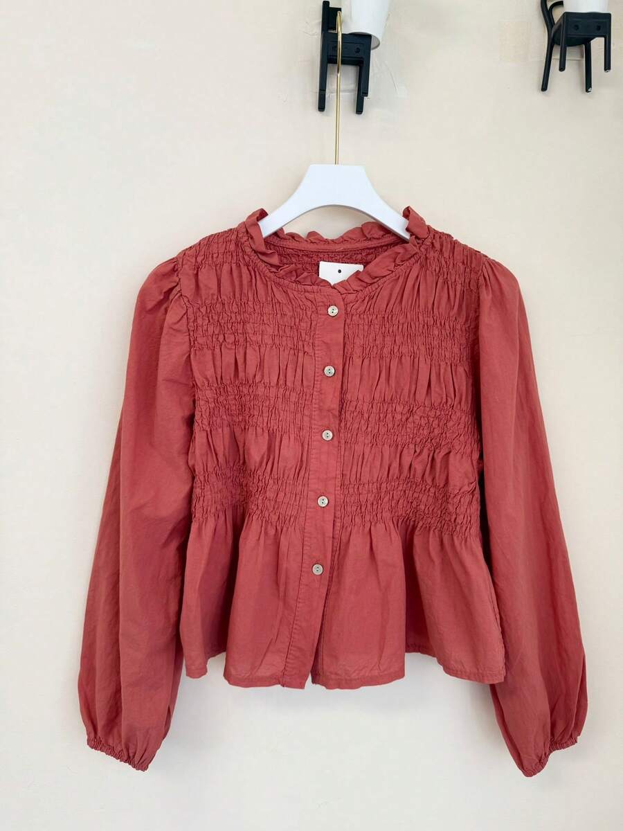 blusa abierta de bonetones, con goma elástica, cuello bolate, nueva colección de otoño para mujer, equivale para una talla xs/s . entrega estimada 1-3dias laborable (península) envió gratuito - Rosado Sandía - Ver 1