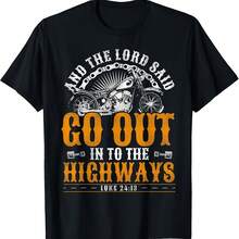 Classic Cistian Motorcycle Biker The Lord Said Go Out T-Shirt - 黑色9 - 查看 1