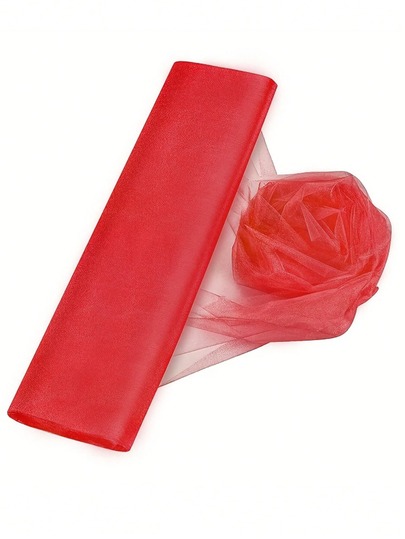 1Pc Red Tulle Sheer Organza Roll,Tulle Roll Spool Organza Roll,72*1000/48*1000cm Tulle Fabric Rolls,Swiss Gauze,Wedding Decor,Gauze Decorations,Wedding Chair Decor,Bridal Shower Supplies,Babyshower Decor,Gift Packaging Supplies,Birthday Party Decoration Supplies,Anniversary Decor,Engagement Ceremony Supplies,Holiday Party Decor,Christmas Party Supplies,Christmas Decorations,Festival Home Decor
