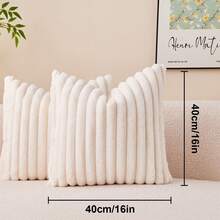 1pc Solid Color Cushion Cover, Multi-Color Options, Warm And Comfortable, Plush Surface, Zipper Closure, Insert Not Included, Fits 12x20/16x16/18x18 Inch, Machine Washable, Autumn Decor, Room Decor, Back To School, School Supplies - Multicolor - View 24