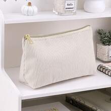 1pc Pencil Case Solid Color Plaid Multifunctional Pencil Case Diamond Pattern Large Capacity Pencil Case Stationery Bag Student Pencil Case (Plush School Pencil Case ) Back To School, Back To School, School Supplies, Pencil Pouch, School Bag