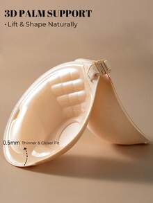 1件装，3厘米厚，隐形提胸文胸，无肩带露背设计，适合小胸，可重复使用硅胶衬垫文胸