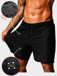 Men's Bermuda Shorts For The Gym And Beach – Dry Bermuda Shorts With Elastane – Few Units - 黑色 - 查看 2