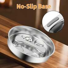 1PC Slow Feeder Dog Bowl - 2 Cups Stainless Steel Dog Slow Feeder Food Bowl, Metal Non-Slip Lick Plate,Puppy Or Cat Food Holder,Pet Supplies,Puzzle Maze Dish For Small & Medium Sized Breeds